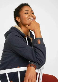 Kapuzen-Sweatjacke mit Teddyfutter