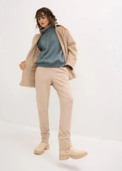 Kapuzensweatshirt aus Baumwoll-Mix und Teddy-Futter