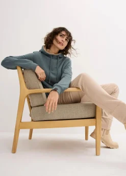 Kapuzensweatshirt aus Baumwoll-Mix und Teddy-Futter