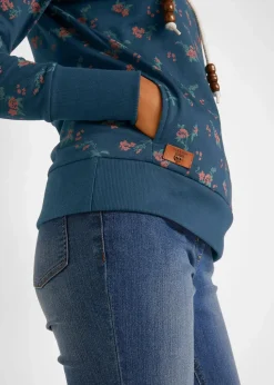 Kapuzensweatshirt mit Kordeln aus reiner Baumwolle