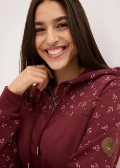 Kapuzensweatshirt mit Reißverschluss aus reiner Baumwolle