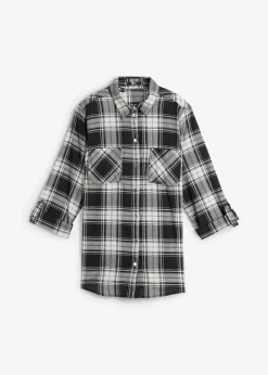 Karierte Hemdbluse aus reiner Baumwolle