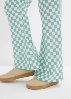 Karierte Marlenehose aus fließender Viskose