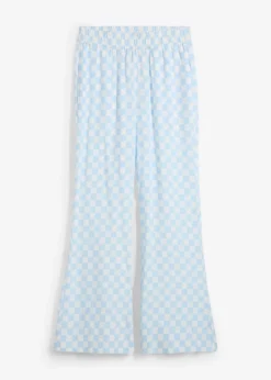 Karierte Marlenehose aus fließender Viskose