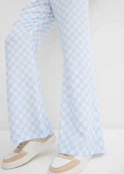 Karierte Marlenehose aus fließender Viskose