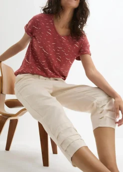 Karottenhose aus Leinen-Baumwollmischung