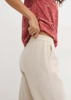 Karottenhose aus Leinen-Baumwollmischung