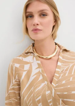 Kimono-Bluse in Leinenoptik