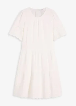 Kleid aus Musselin mit Lochstickerei