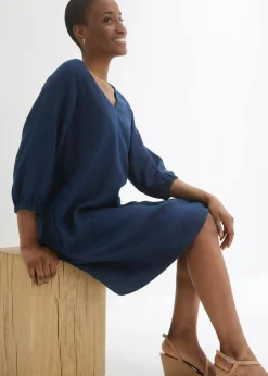 Kleid aus reinem Leinen, 3/4 Arm