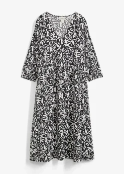 Kleid in Midilänge aus fließender Viskose