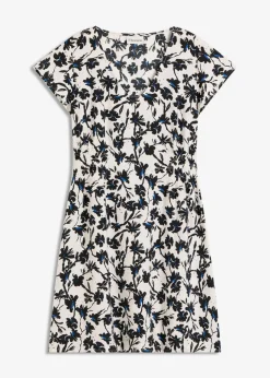 Kleid mit Flügelärmeln aus strukturiertem Material