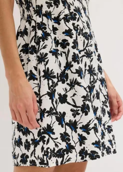 Kleid mit Flügelärmeln aus strukturiertem Material