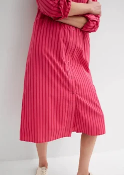 Kleid mit Hemdkragen aus reiner Baumwolle