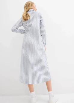 Kleid mit Hemdkragen aus reiner Baumwolle