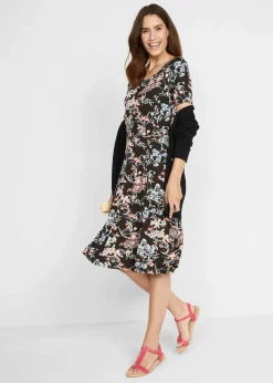 Knieumspielendes Jerseykleid in A-Linie