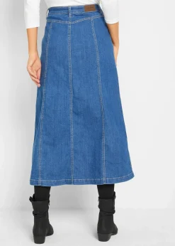 Komfort-Stretch-Jeansrock, Midi-Länge