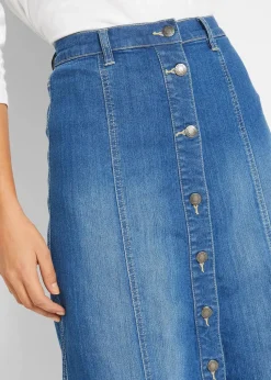 Komfort-Stretch-Jeansrock, Midi-Länge