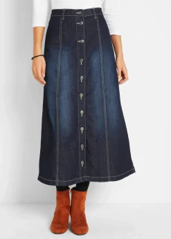 Komfort-Stretch-Jeansrock, Midi-Länge