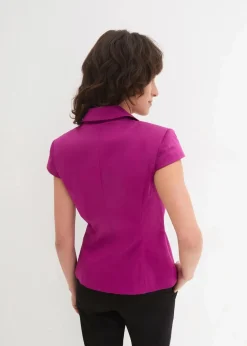 Kurzarm Blazer aus Baumwollsatin