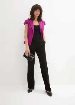 Kurzarm Blazer aus Baumwollsatin