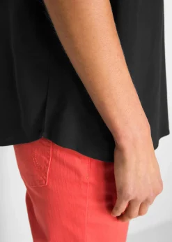 Kurzarmbluse aus fließender Viskose