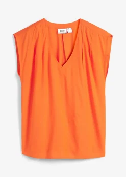 Kurzarmbluse aus fließender Viskose