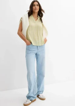 Kurzarmbluse aus fließender Viskose