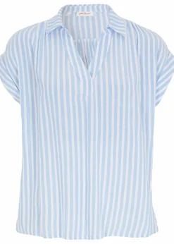 Kurzarmbluse aus fließender Viskose