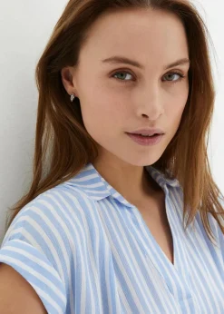 Kurzarmbluse aus fließender Viskose