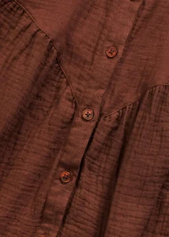 Kurzarmbluse aus luftigem Musselin