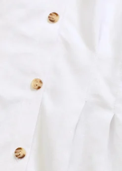 Kurzarmbluse aus luftigem Leinen-Mix