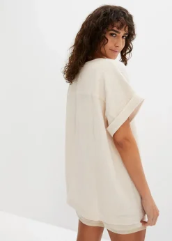 Kurzarmbluse aus Musselin