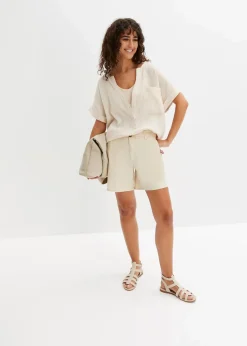 Kurzarmbluse aus Musselin