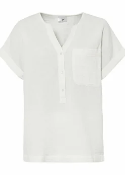 Kurzarmbluse aus Musselin