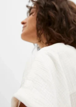 Kurzarmbluse aus Musselin