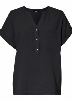 Kurzarmbluse aus Musselin