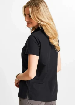 Kurzarmbluse aus Popeline