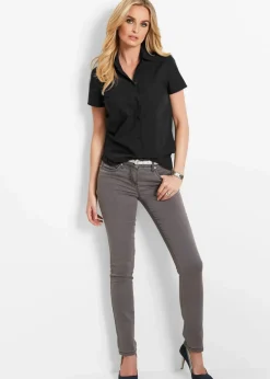 Kurzarmbluse aus Popeline