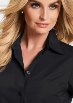 Kurzarmbluse aus Popeline