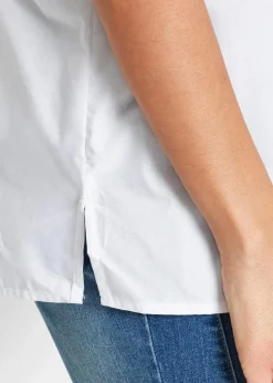 Kurzarmbluse aus Popeline