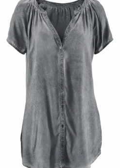 Kurzarmbluse aus reiner Baumwolle