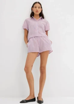 Kurzarmbluse aus reiner Baumwolle