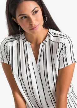 Kurzarmbluse aus reiner Viskose