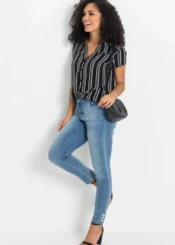 Kurzarmbluse aus reiner Viskose