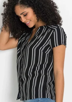 Kurzarmbluse aus reiner Viskose