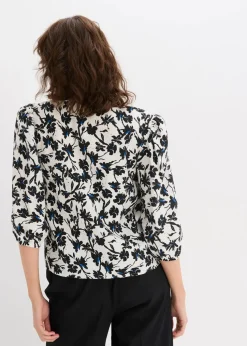 Kurzarmbluse aus strukturiertem Material