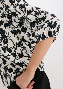 Kurzarmbluse aus strukturiertem Material