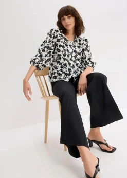 Kurzarmbluse aus strukturiertem Material