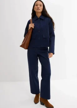 Kurze Übergangsjacke aus elastischem Bio-Baumwoll-Mix